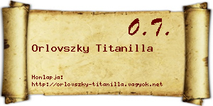 Orlovszky Titanilla névjegykártya
